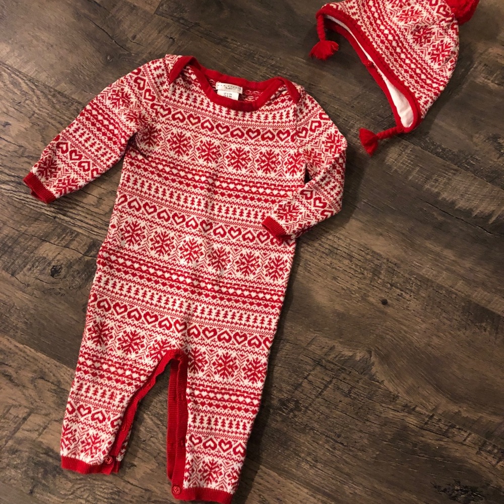 Max Studio Holiday Sweater Romper Set